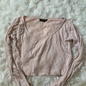 Pale Pink long sleeve crop top